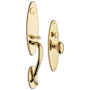 Baldwin Springfield One Piece Single Cylinder Keyed Entry Mortise Handleset Trim with 5025 Interior Knob from the Estate Collection Non-Lacquered Brass