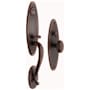 Baldwin Springfield One Piece Single Cylinder Keyed Entry Mortise Handleset Trim with 5025 Interior Knob from the Estate Collection Venetian Bronze