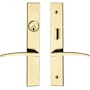 Baldwin Santa Monica Full Plate Single Cylinder Keyed Entry Mortise Entry Set Trim with L022 Lever from the Estate Collection Lifetime PVD Satin Brass