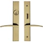 Baldwin Santa Monica Full Plate Single Cylinder Keyed Entry Mortise Entry Set Trim with L022 Lever from the Estate Collection Vintage Brass
