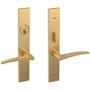 Baldwin Santa Monica Full Plate Single Cylinder Keyed Entry Mortise Entry Set Trim with L022 Lever from the Estate Collection Lifetime Satin Brass