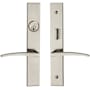 Baldwin Santa Monica Full Plate Single Cylinder Keyed Entry Mortise Entry Set Trim with L022 Lever from the Estate Collection Lifetime Satin Nickel