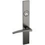 Baldwin Santa Monica Full Plate Single Cylinder Keyed Entry Mortise Entry Set Trim with L022 Lever from the Estate Collection Lifetime Graphite Nickel