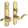 Baldwin Bismark Single Cylinder Mortise Handleset Trim Set Satin Brass and Brown