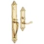 Baldwin Kensington Left Handed Full Plate Single Cylinder Keyed Entry Mortise Handleset Trim with 5108 Interior Lever from the Estate Collection Lifetime Polished Brass