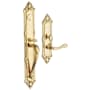 Baldwin Kensington Left Handed Full Plate Single Cylinder Keyed Entry Mortise Handleset Trim with 5108 Interior Lever from the Estate Collection Non-Lacquered Brass