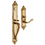 Baldwin Kensington Left Handed Full Plate Single Cylinder Keyed Entry Mortise Handleset Trim with 5108 Interior Lever from the Estate Collection Vintage Brass