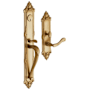 Baldwin Kensington Right Handed Full Plate Single Cylinder Keyed Entry Mortise Handleset Trim with 5108 Interior Lever from the Estate Collection Vintage Brass