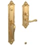 Baldwin Kensington Right Handed Full Plate Single Cylinder Keyed Entry Mortise Handleset Trim with 5108 Interior Lever from the Estate Collection Lifetime Satin Brass