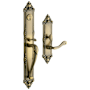 Baldwin Kensington Left Handed Full Plate Single Cylinder Keyed Entry Mortise Handleset Trim with 5108 Interior Lever from the Estate Collection Satin Brass and Black