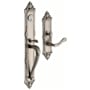 Baldwin Kensington Left Handed Full Plate Single Cylinder Keyed Entry Mortise Handleset Trim with 5108 Interior Lever from the Estate Collection Lifetime Satin Nickel