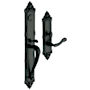Baldwin Kensington Left Handed Full Plate Single Cylinder Keyed Entry Mortise Handleset Trim with 5108 Interior Lever from the Estate Collection Satin Black