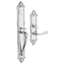 Baldwin Kensington Left Handed Full Plate Single Cylinder Keyed Entry Mortise Handleset Trim with 5108 Interior Lever from the Estate Collection Polished Chrome