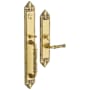Baldwin Edinburgh Right Hand Single Cylinder Mortise Handleset Trim Set Satin Brass and Brown