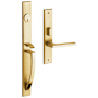 Baldwin Lakeshore Right Handed Full Plate Single Cylinder Keyed Entry Mortise Handleset Trim with 5162 Interior Lever from the Estate Collection Lifetime PVD Satin Brass