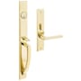 Baldwin Lakeshore Left Handed Full Plate Single Cylinder Keyed Entry Mortise Handleset Trim with 5162 Interior Lever from the Estate Collection Lifetime Polished Brass