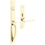 Baldwin Lakeshore Right Handed Full Plate Single Cylinder Keyed Entry Mortise Handleset Trim with 5162 Interior Lever from the Estate Collection Lifetime Polished Brass