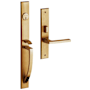 Baldwin Lakeshore Right Handed Full Plate Single Cylinder Keyed Entry Mortise Handleset Trim with 5162 Interior Lever from the Estate Collection Vintage Brass
