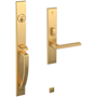 Baldwin Lakeshore Right Handed Full Plate Single Cylinder Keyed Entry Mortise Handleset Trim with 5162 Interior Lever from the Estate Collection Lifetime Satin Brass