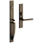 Baldwin Lakeshore Left Handed Full Plate Single Cylinder Keyed Entry Mortise Handleset Trim with 5162 Interior Lever from the Estate Collection Satin Brass and Black