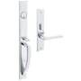 Baldwin Lakeshore Left Handed Full Plate Single Cylinder Keyed Entry Mortise Handleset Trim with 5162 Interior Lever from the Estate Collection Polished Chrome