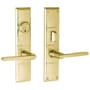Baldwin Houston Single Cylinder Mortise Handleset Trim Set Satin Brass and Brown