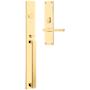 Baldwin Minneapolis Left Handed Full Plate Non-Turning Two-Sided Dummy Mortise Handleset Trim from the Estate Collection Lifetime Polished Brass