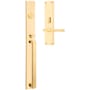 Baldwin Minneapolis Left Handed Full Plate Non-Turning Two-Sided Dummy Mortise Handleset Trim from the Estate Collection Unlacquered Brass