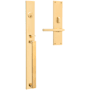 Baldwin Minneapolis Right Handed Full Plate Single Cylinder Keyed Entry Mortise Handleset Trim from the Estate Collection Lifetime Satin Brass