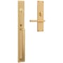 Baldwin Minneapolis Right Handed Full Plate Single Cylinder Keyed Entry Mortise Handleset Trim from the Estate Collection Satin Brass and Brown