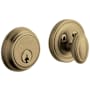 Baldwin Traditional Solid Brass Single Cylinder Keyed Entry Deadbolt from the Estate Collection Satin Brass and Black