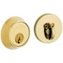 Baldwin Contemporary Solid Brass Single Cylinder Keyed Entry Deadbolt from the Estate Collection Lifetime Polished Brass