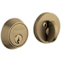 Baldwin Contemporary Solid Brass Single Cylinder Keyed Entry Deadbolt from the Estate Collection Satin Brass and Black