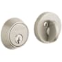Baldwin Contemporary Solid Brass Single Cylinder Keyed Entry Deadbolt from the Estate Collection Lifetime Satin Nickel
