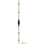 Baldwin 8105 Left Handed Cremone Bolt for 8' Doors from the Estate Collection Satin Black and Non-Lacquered Brass