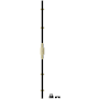 Baldwin 8105 Left Handed Cremone Bolt for 7' Doors from the Estate Collection Non-Lacquered Brass and Satin Black