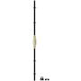 Baldwin 8105 Left Handed Cremone Bolt for 8' Doors from the Estate Collection Non-Lacquered Brass and Satin Black