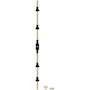 Baldwin 8106 Left Handed Cremone Bolt for 8' Doors from the Estate Collection Satin Black and Non-Lacquered Brass