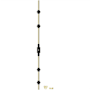 Baldwin 8107 Left Handed Cremone Bolt for 8' Doors from the Estate Collection Satin Black and Non-Lacquered Brass