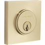 Baldwin Contemporary Square Single Cylinder Deadbolt Vintage Brass