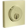 Baldwin Contemporary Square Single Cylinder Deadbolt Lifetime PVD Satin Brass