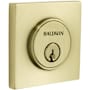 Baldwin Contemporary Square Single Cylinder Deadbolt Satin Brass and Brown
