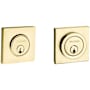 Baldwin Santa Monica Contemporary Square Double Cylinder Deadbolt Lifetime PVD Satin Brass