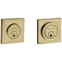 Baldwin Santa Monica Contemporary Square Double Cylinder Deadbolt Vintage Brass