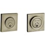Baldwin Santa Monica Contemporary Square Double Cylinder Deadbolt Satin Brass and Black