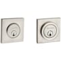 Baldwin Santa Monica Contemporary Square Double Cylinder Deadbolt Lifetime Satin Nickel