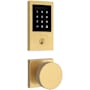 Baldwin Minneapolis Touchscreen Electronic Deadbolt with Z-Wave Technology and Contemporary Passage Knob Set with Square Rose Lifetime Satin Brass