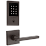 Baldwin Minneapolis Touchscreen Electronic Deadbolt with Z-Wave Technology and Square Passage Lever Set with Square Rose Venetian Bronze