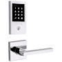 Baldwin Minneapolis Touchscreen Electronic Deadbolt with Z-Wave Technology and Square Passage Lever Set with Square Rose Polished Chrome