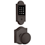 Baldwin Boulder Touchscreen Electronic Deadbolt and Round Passage Knob Set with Arch Rose Venetian Bronze